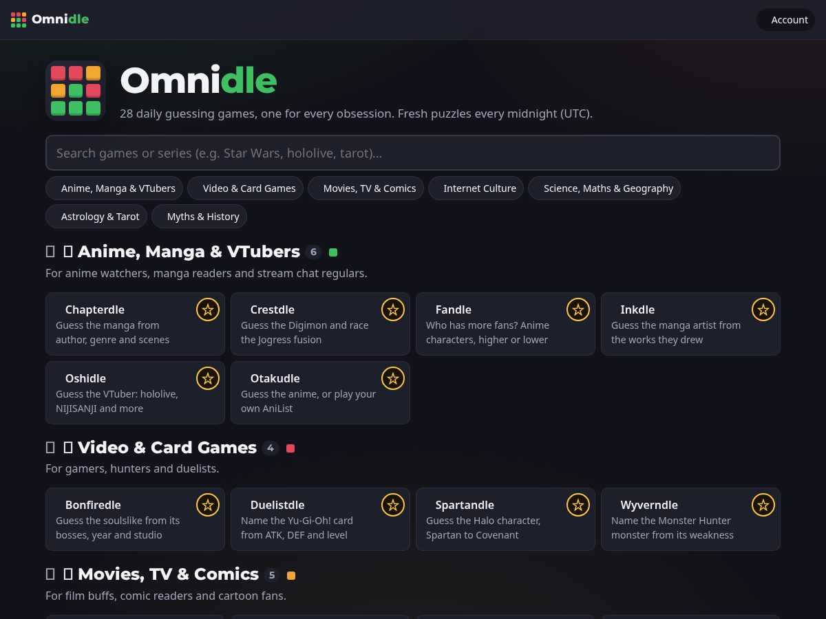 Landing-page snapshot of omnidle.fun