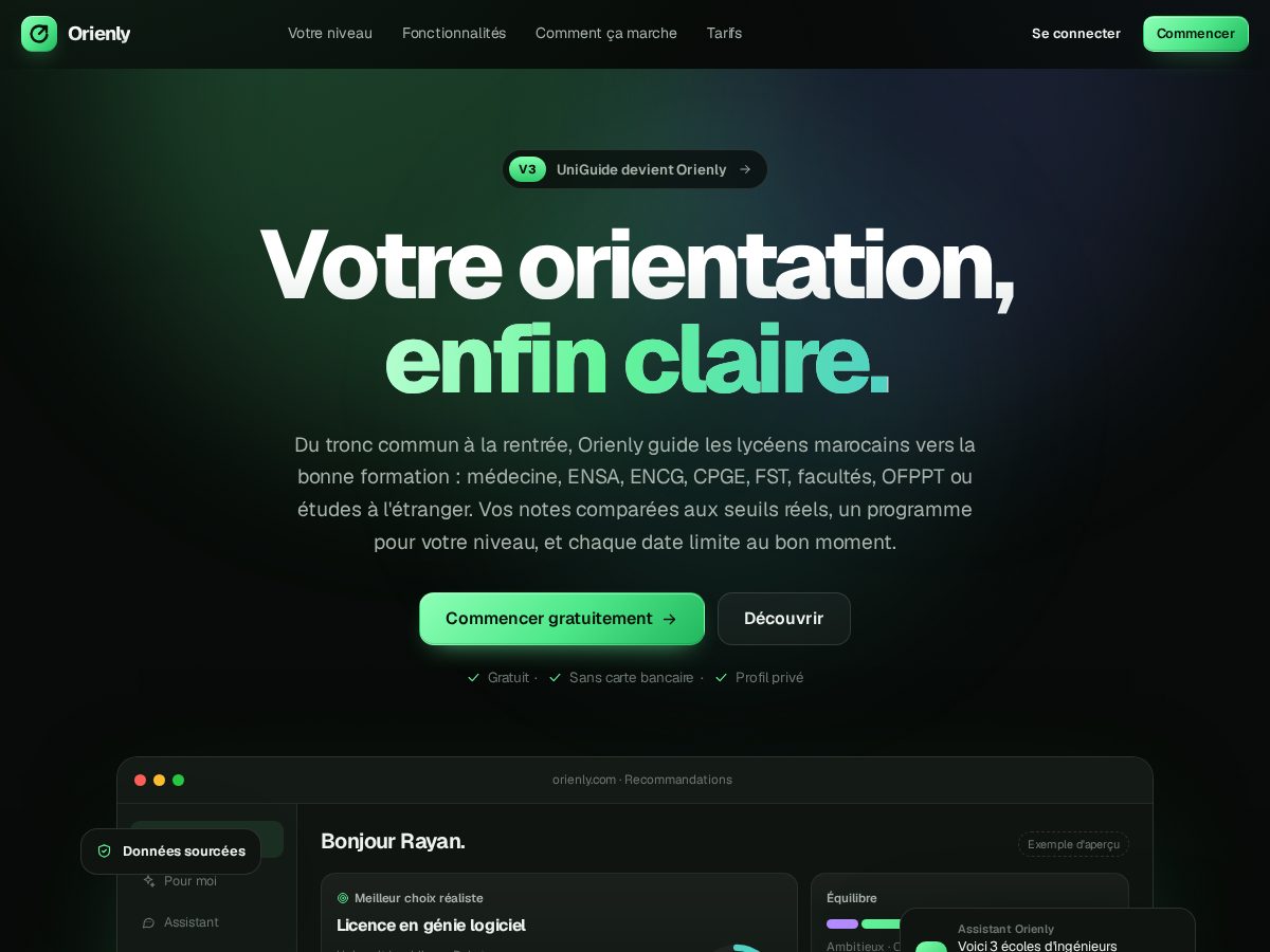Landing-page snapshot of orienly.com
