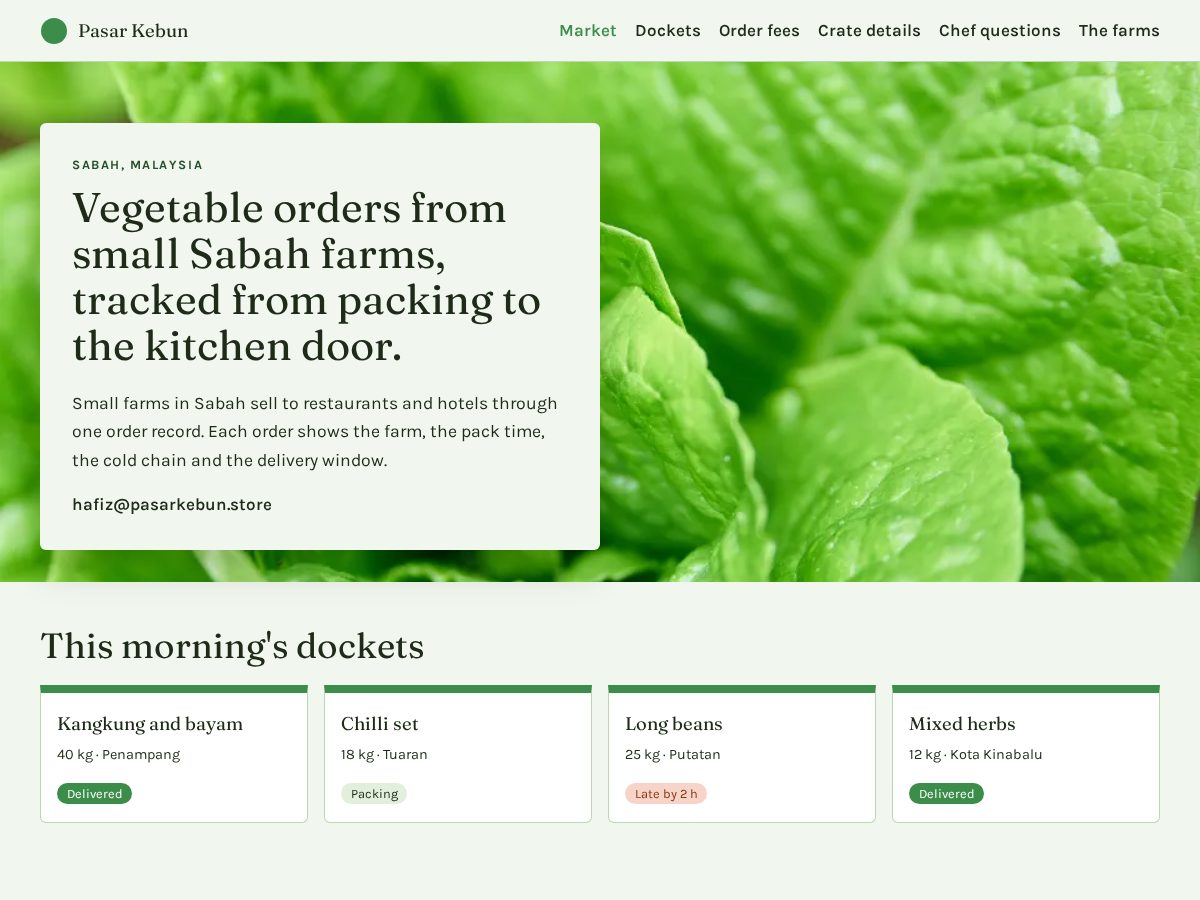 Landing-page snapshot of pasarkebun.store