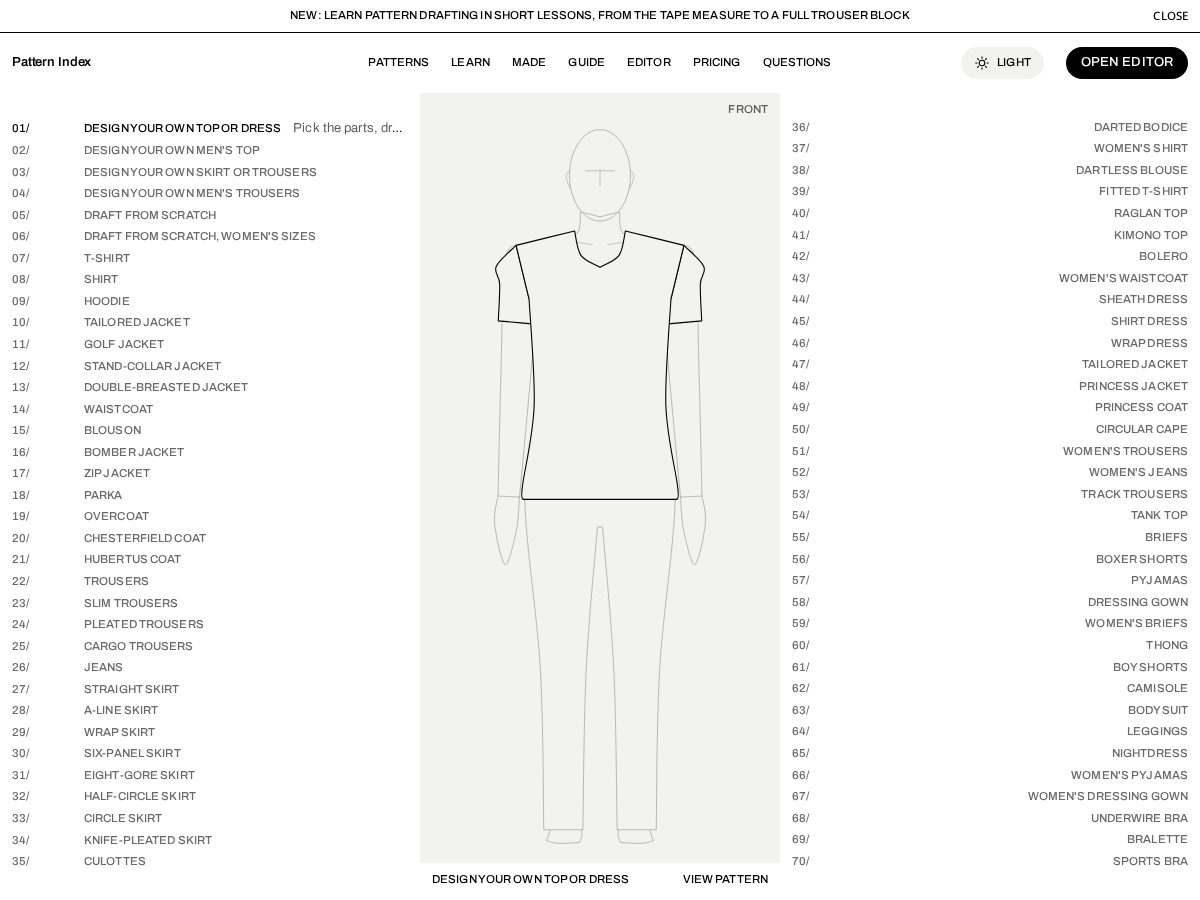 Landing-page snapshot of patternindex.app