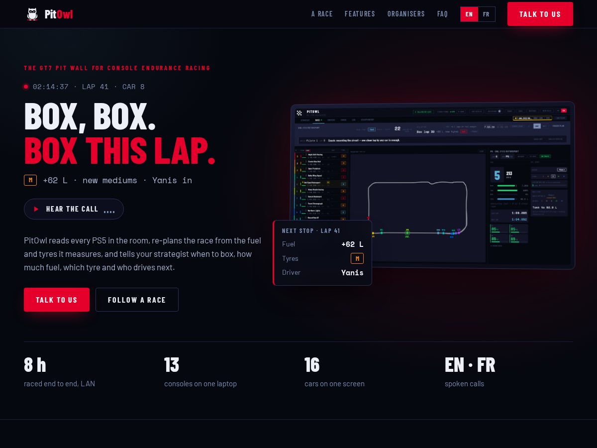Landing-page snapshot of pitowl.com