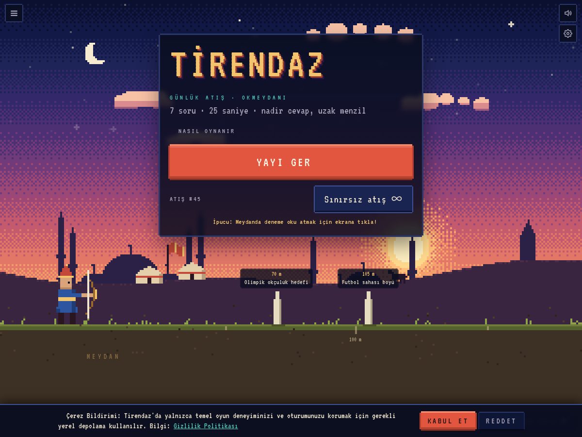 Landing-page snapshot of playtirendaz.com