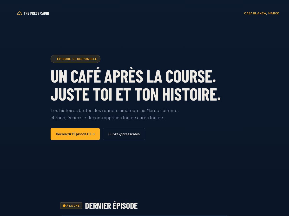 Landing-page snapshot of presscabin.com