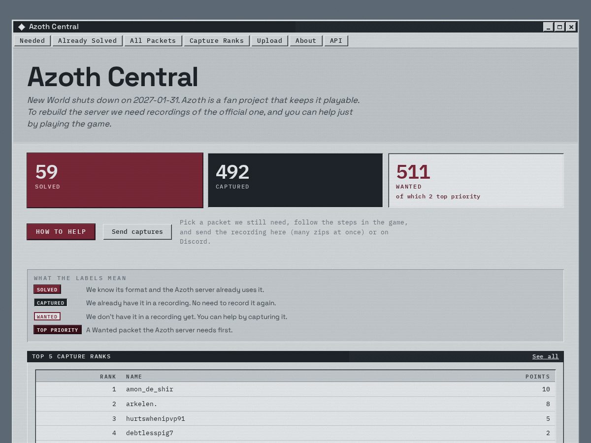 Landing-page snapshot of projectazoth.com