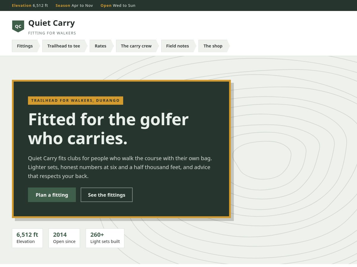 Landing-page snapshot of quietcarry.click