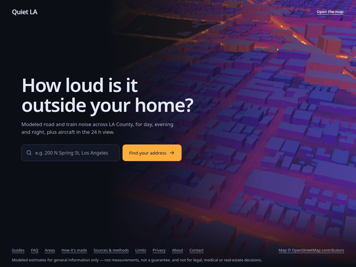 Landing-page snapshot of quietlamap.com