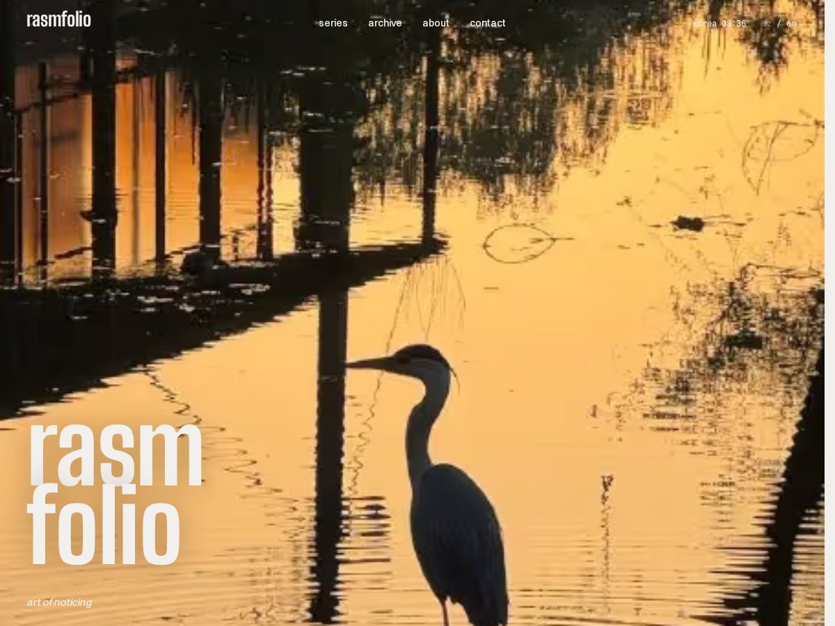 Landing-page snapshot of rasmfolio.com