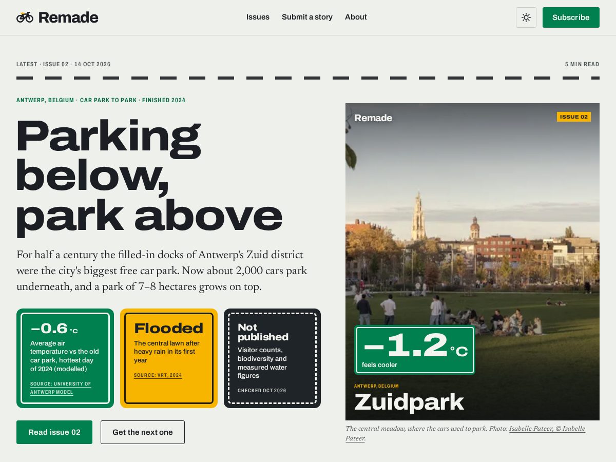 Landing-page snapshot of remade.city