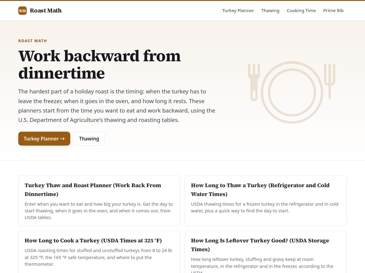 Landing-page snapshot of roastmath.com