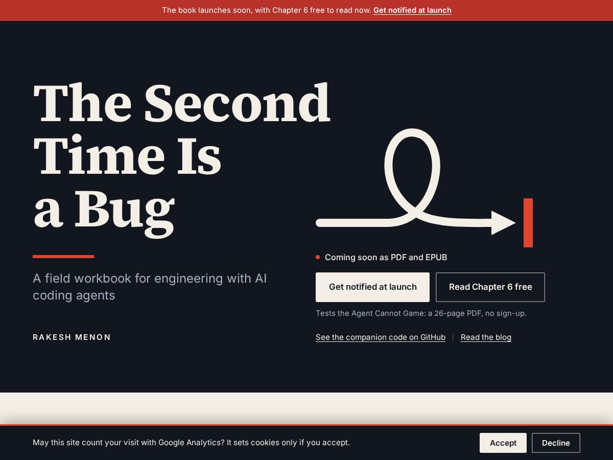 Landing-page snapshot of secondtimeisabug.com
