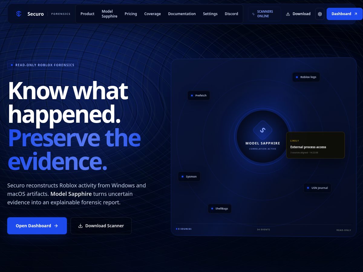Landing-page snapshot of securo.live