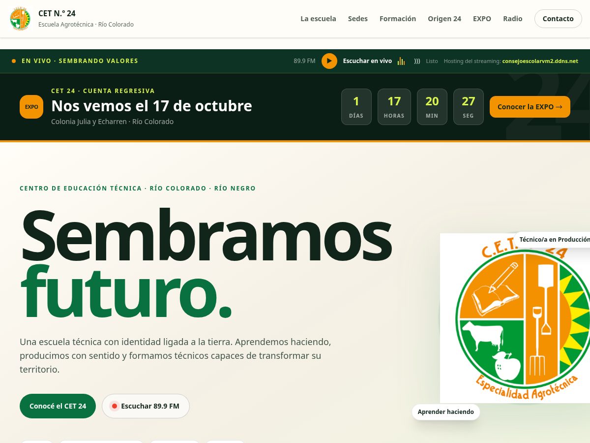 Landing-page snapshot of sembrandovalores.online
