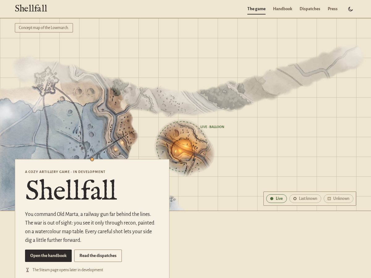 Landing-page snapshot of shellfall.com