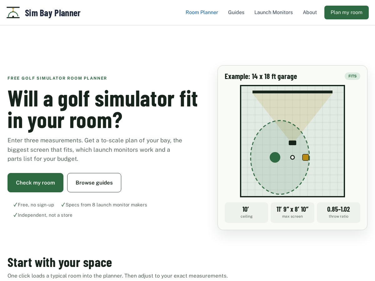 Landing-page snapshot of simbayplanner.com
