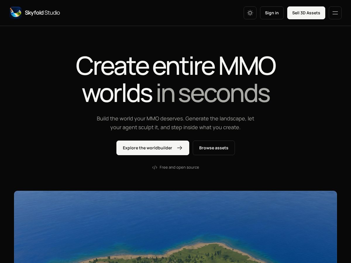 Landing-page snapshot of skyfoldstudio.com
