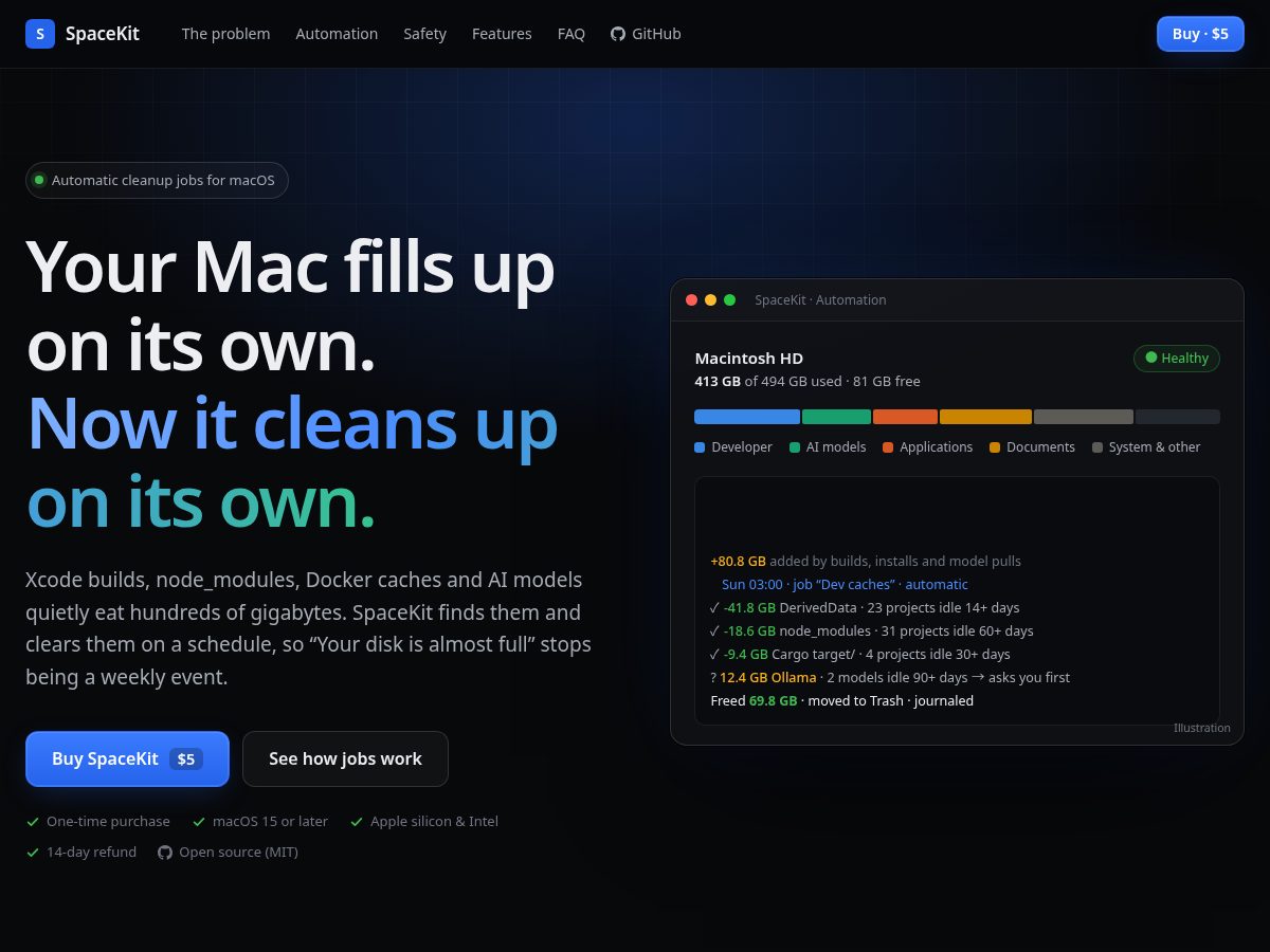 Landing-page snapshot of spacekit.studio