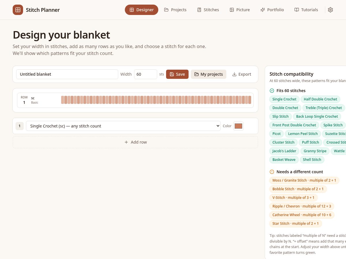Landing-page snapshot of stitchplanner.com
