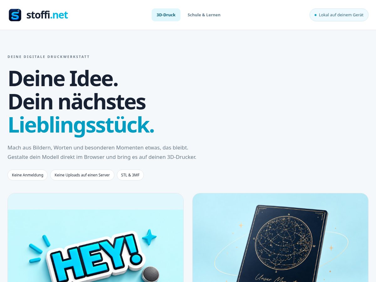 Landing-page snapshot of stoffi.net