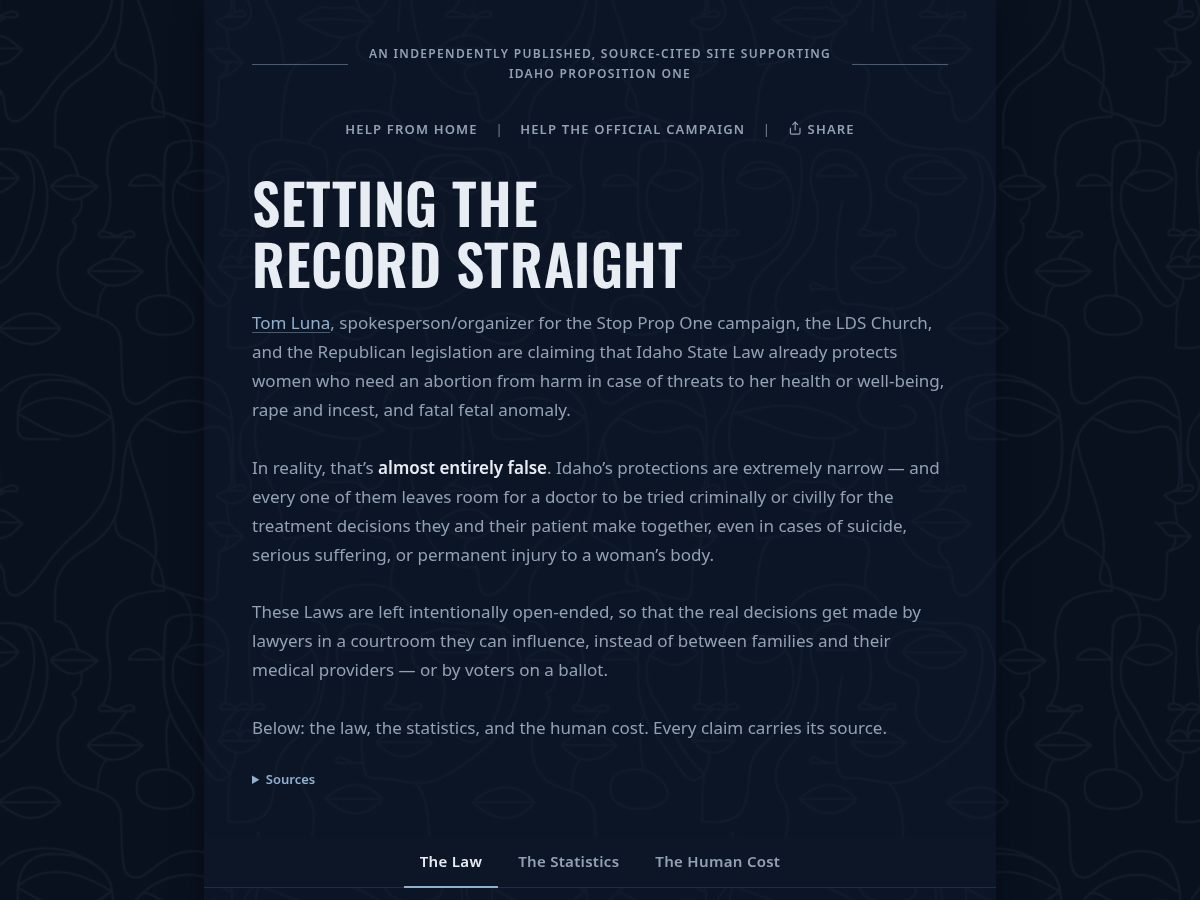 Landing-page snapshot of stoptomluna.com