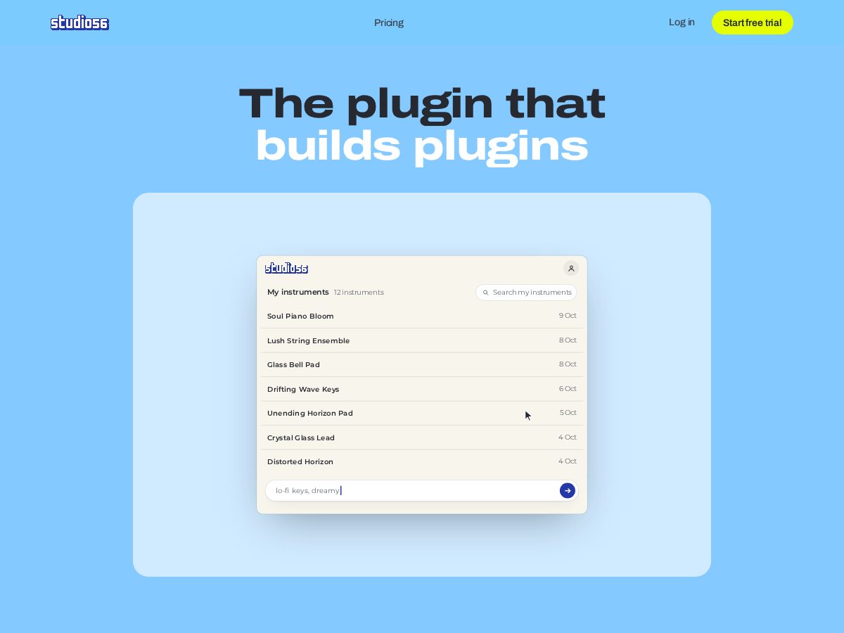 Landing-page snapshot of studio56plugin.com
