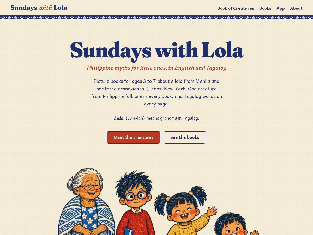 Landing-page snapshot of sundayswithlola.com