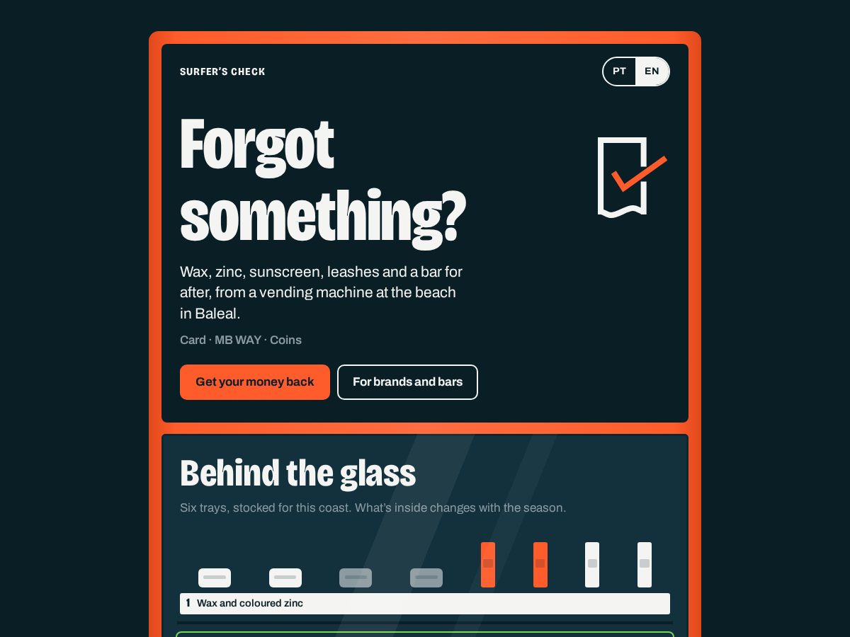 Landing-page snapshot of surferscheck.com