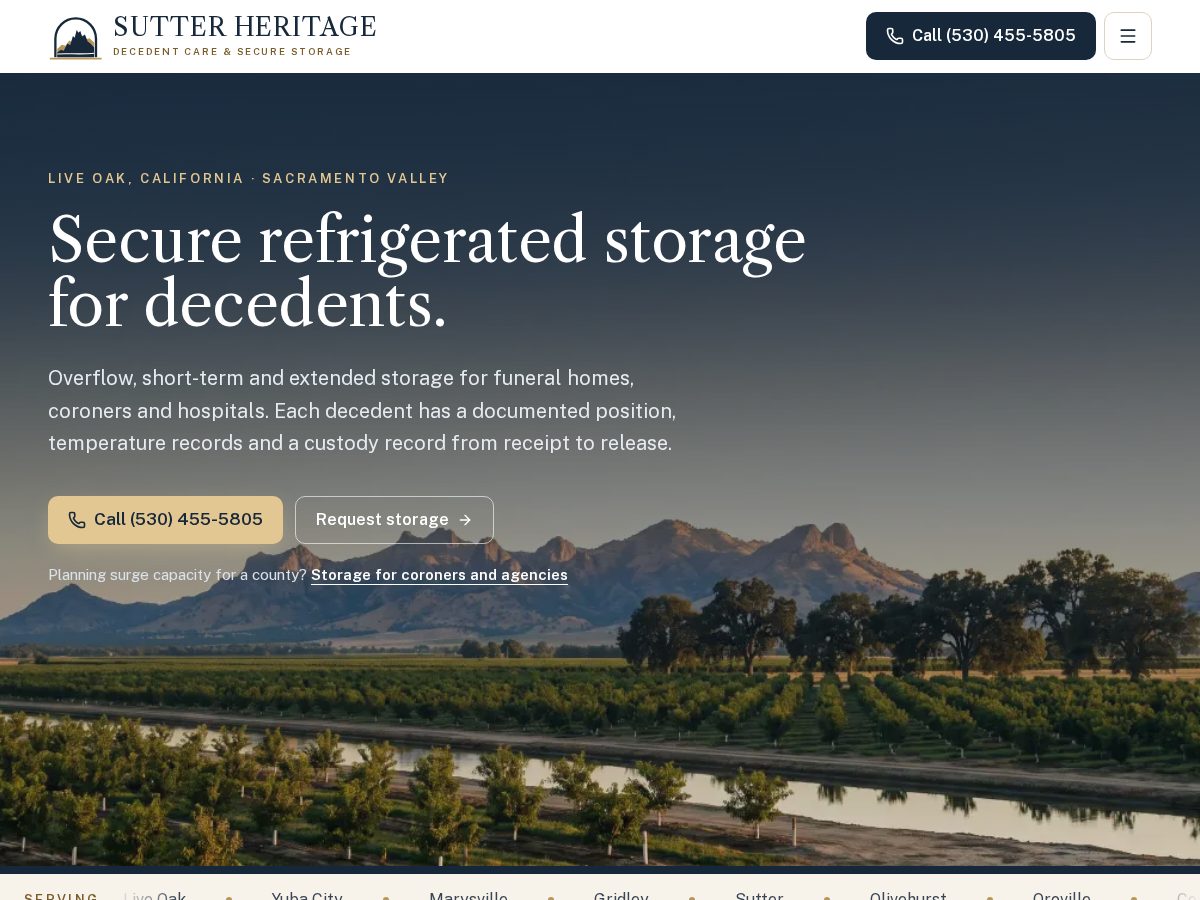 Landing-page snapshot of sutterheritage.com