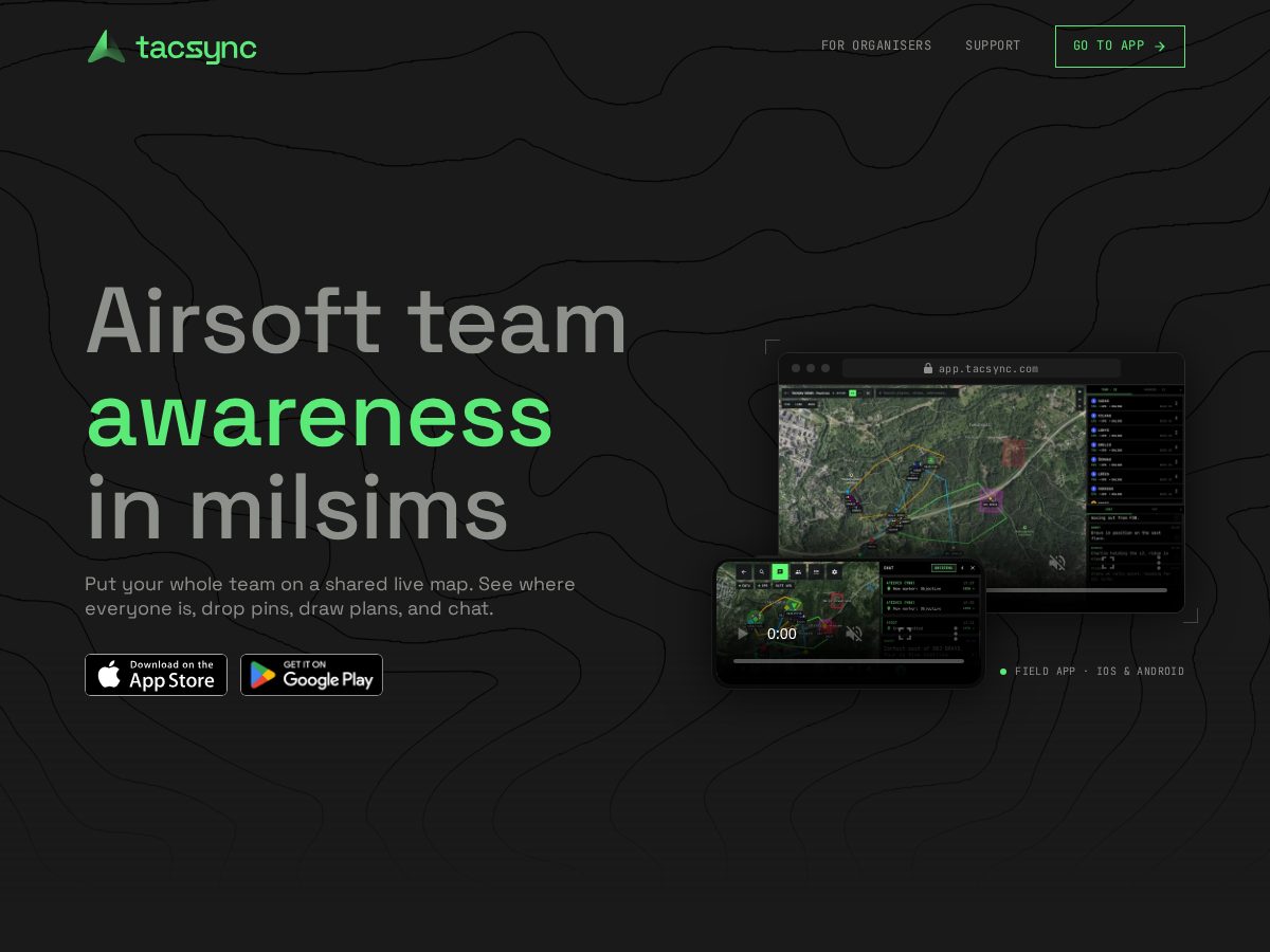 Landing-page snapshot of tacsync.com