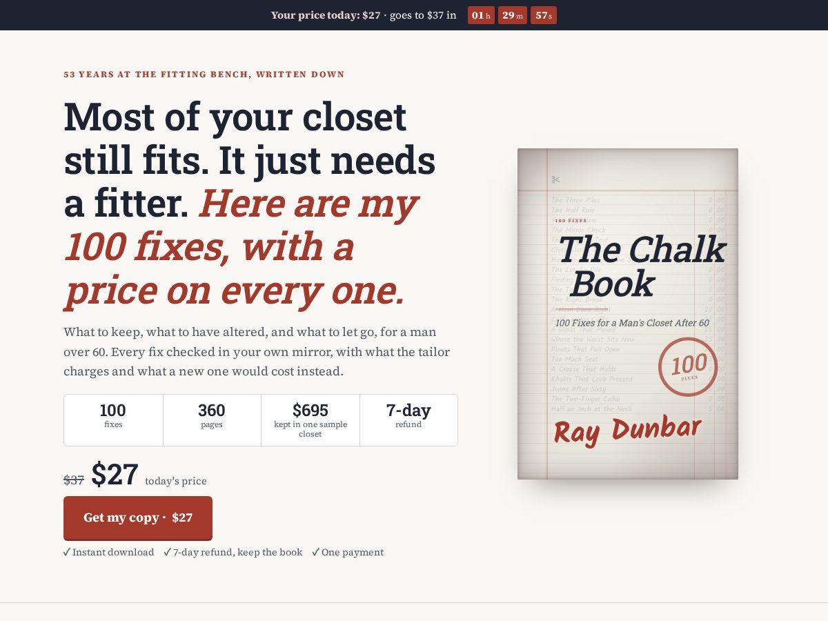 Landing-page snapshot of thechalkbook.com