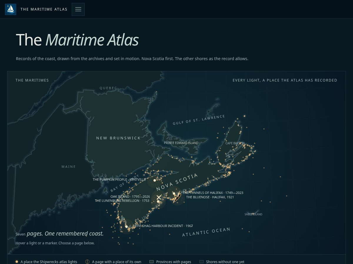 Landing-page snapshot of themaritimeatlas.com