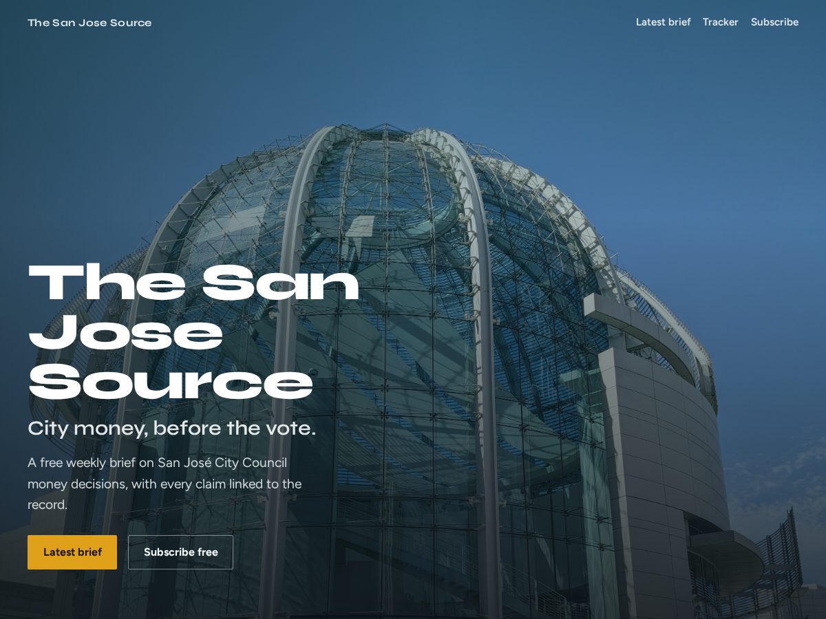 Landing-page snapshot of thesanjosesource.com