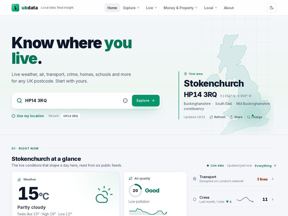 Landing-page snapshot of ukdata.app