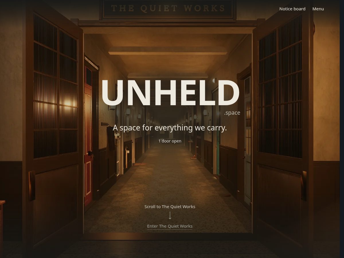 Landing-page snapshot of unheld.space