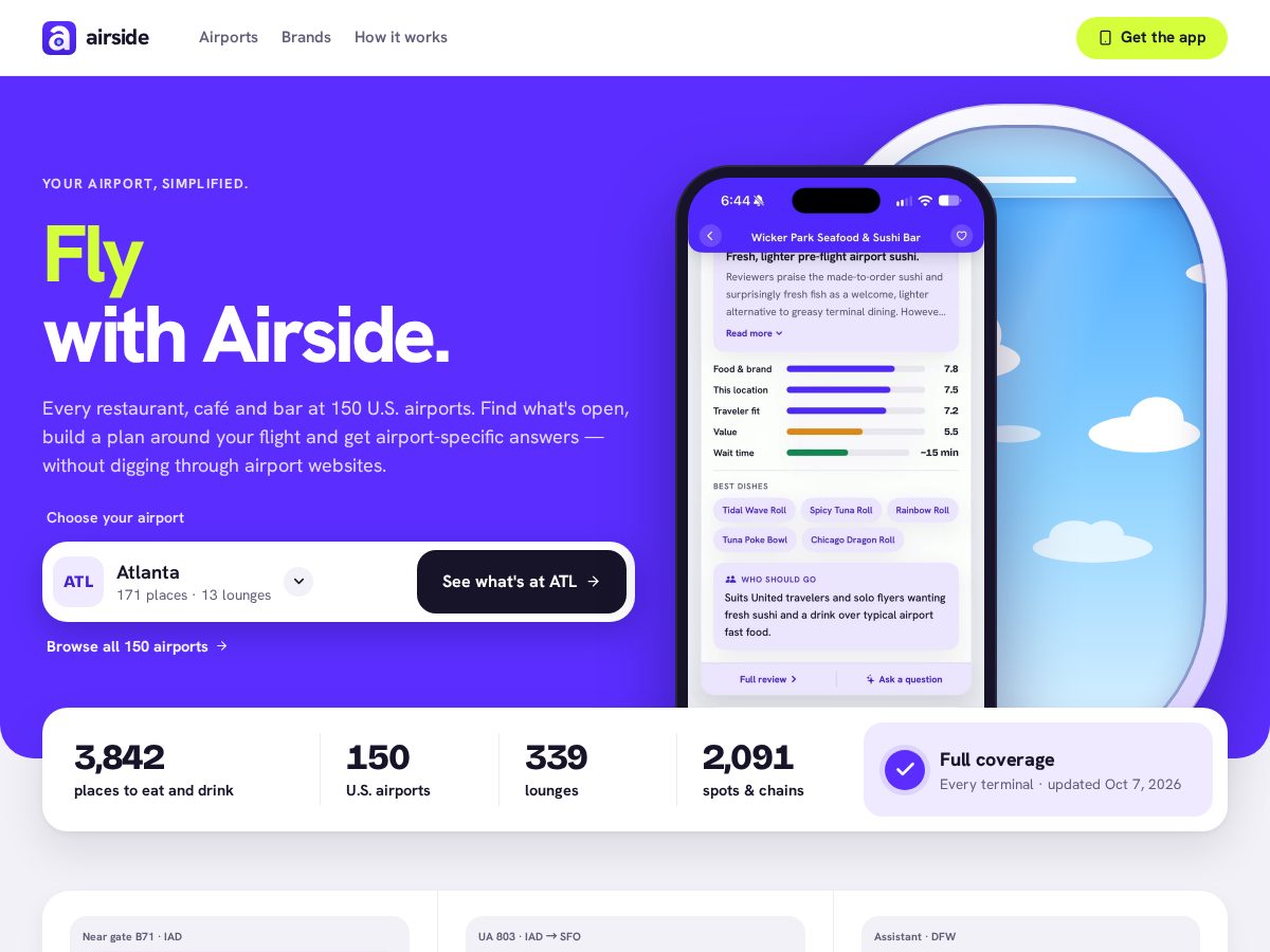 Landing-page snapshot of useairside.com
