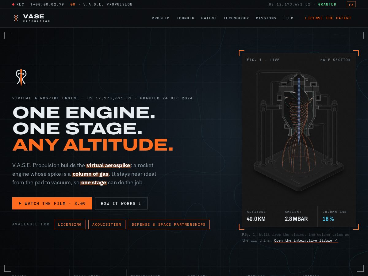 Landing-page snapshot of vasepropulsion.com