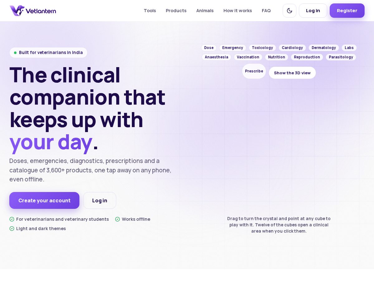 Landing-page snapshot of vetlantern.com