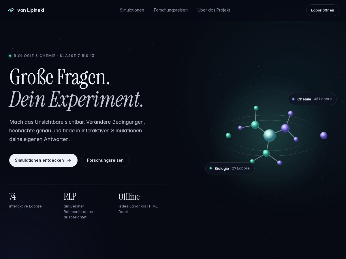 Landing-page snapshot of vonlipinski.net