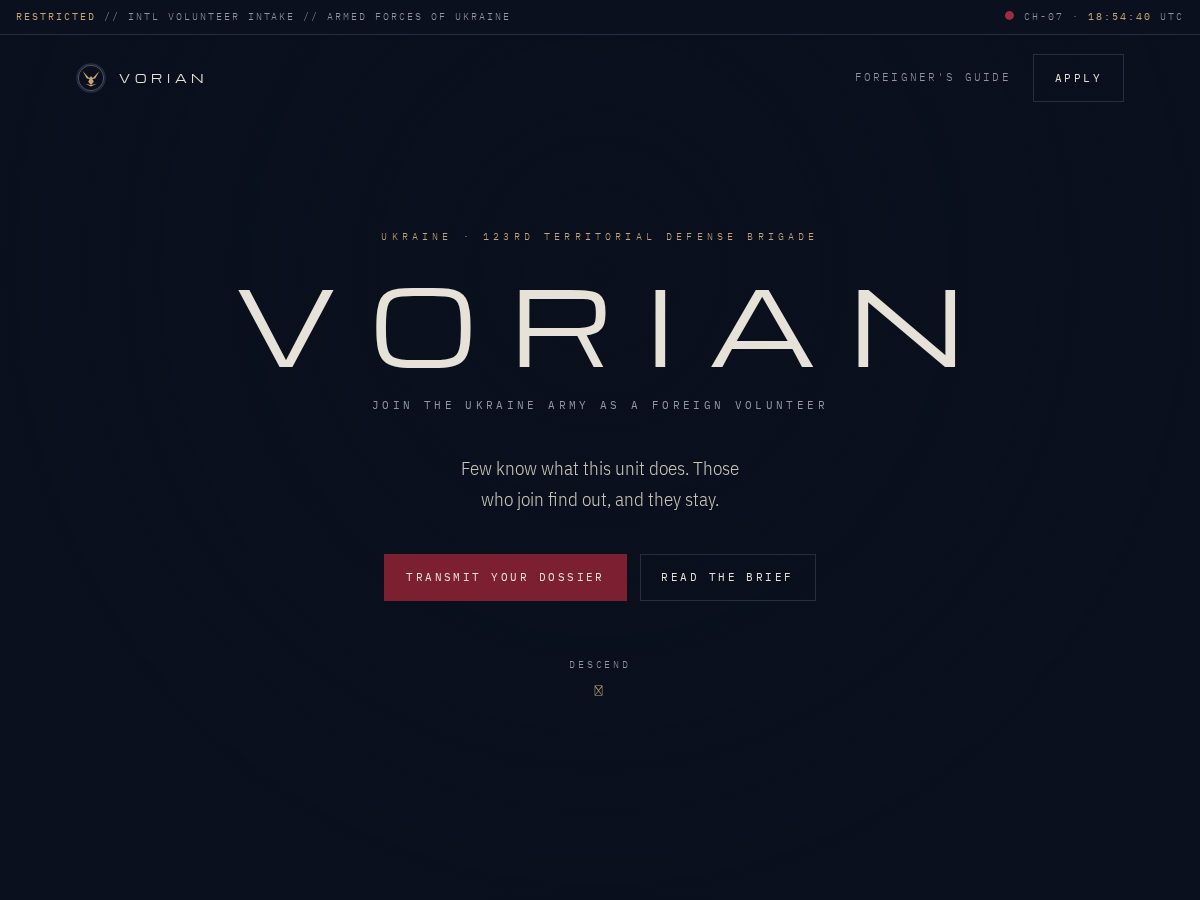 Landing-page snapshot of vorian.sbs