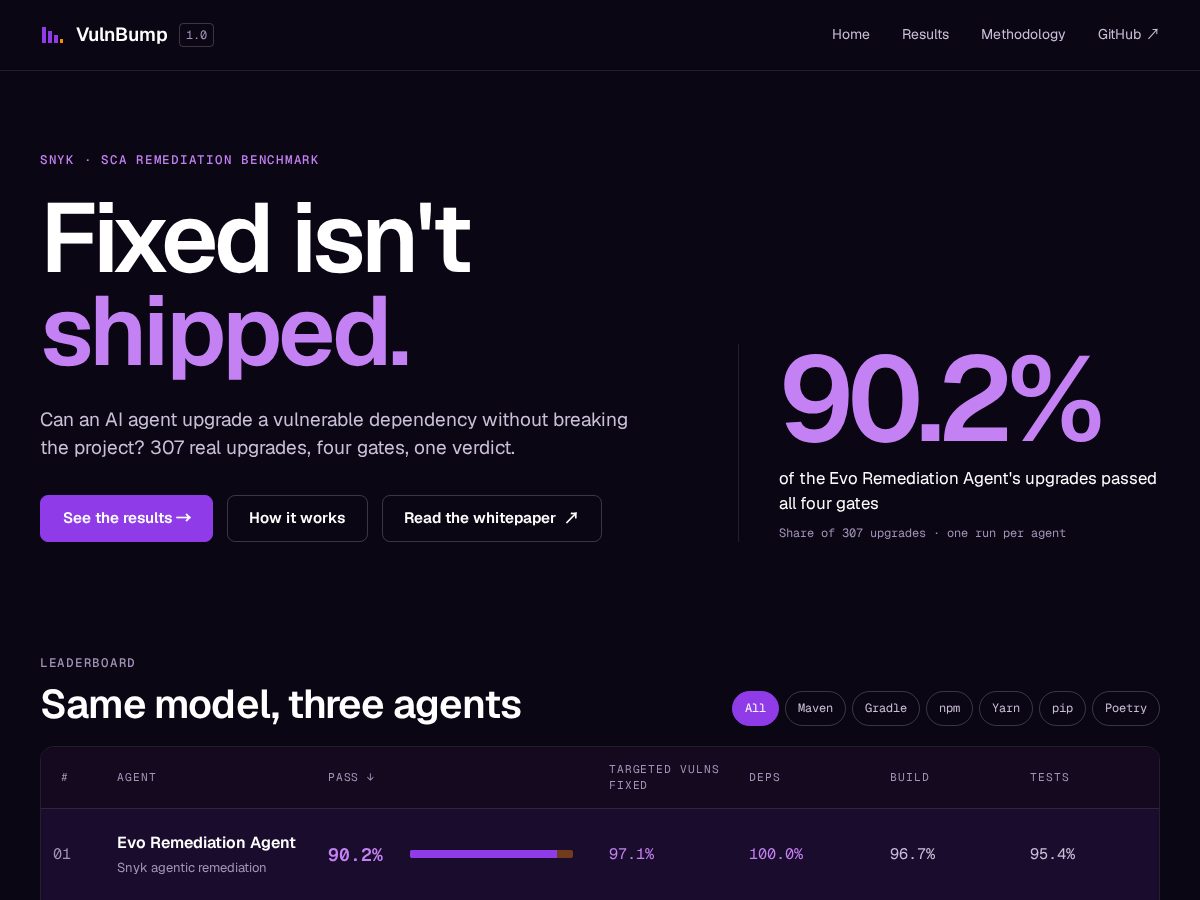 Landing-page snapshot of vulnbump.com
