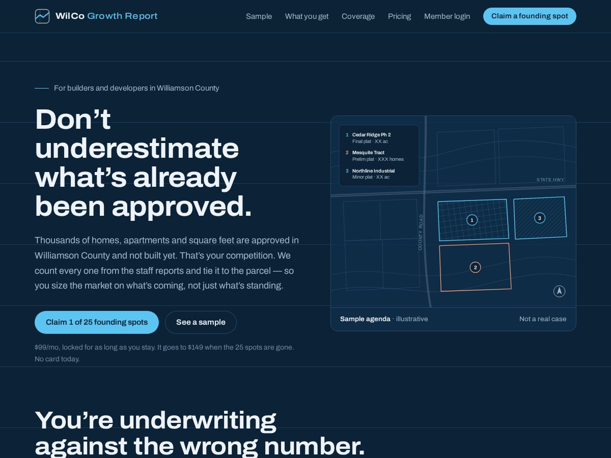 Landing-page snapshot of wilcogrowthreport.com