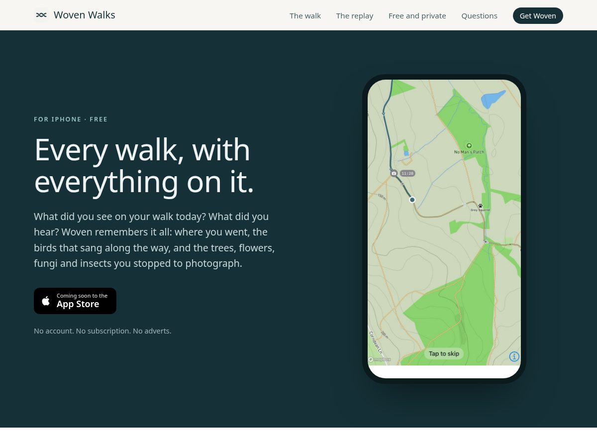Landing-page snapshot of wovenwalks.com