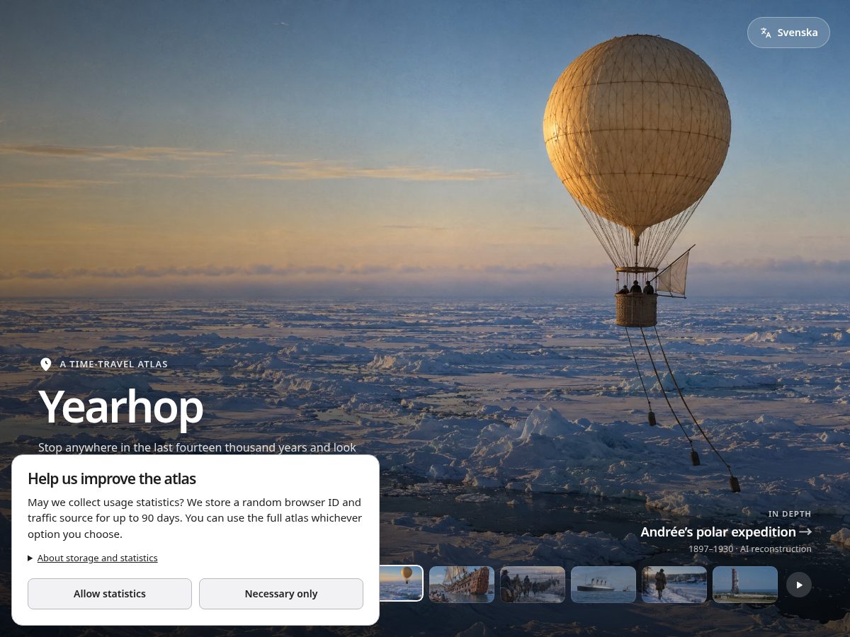 Landing-page snapshot of yearhop.com