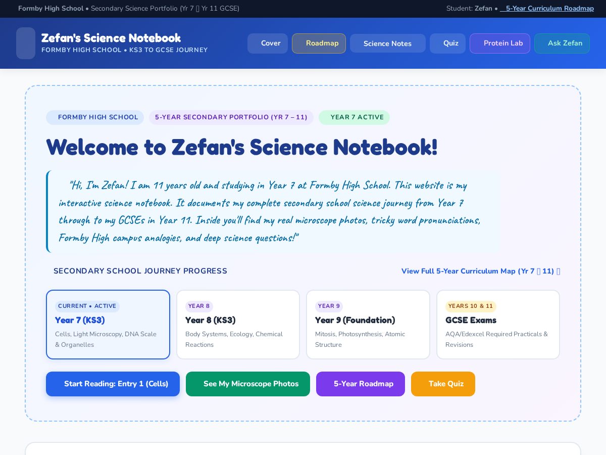 Landing-page snapshot of zefanscience.com