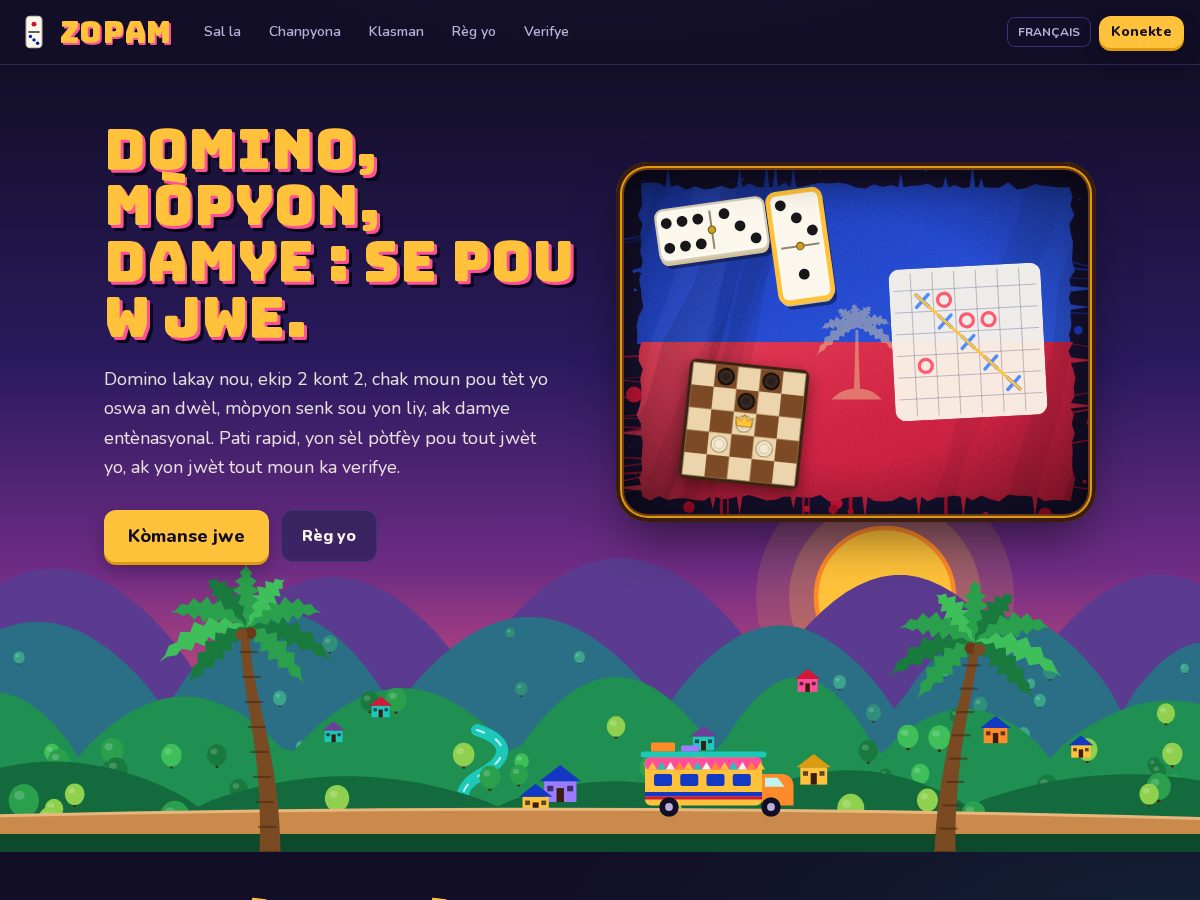 Landing-page snapshot of zopam.live