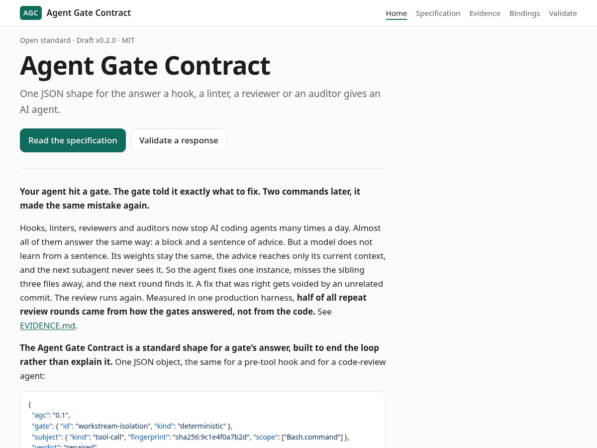 Landing-page snapshot of agcs.dev