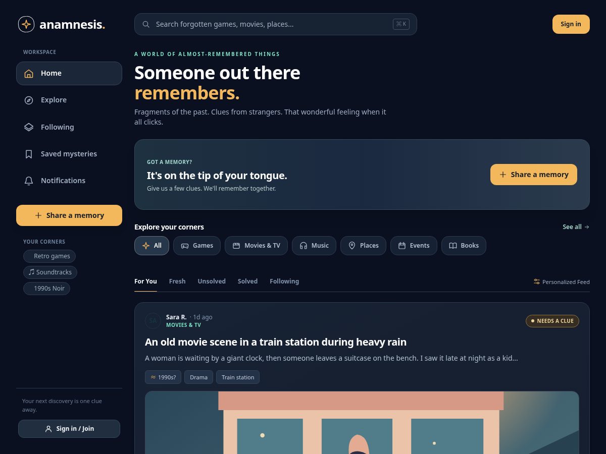 Landing-page snapshot of anamnesis.fun