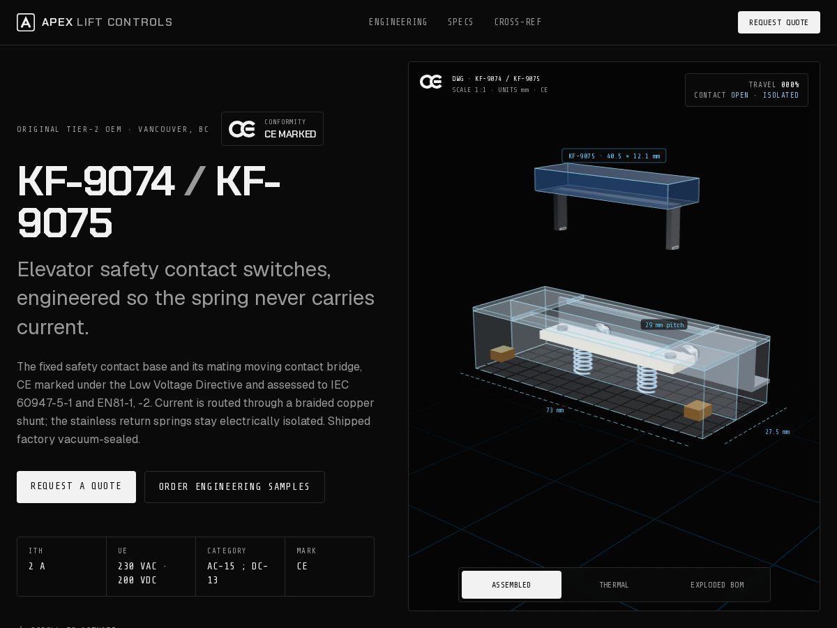 Landing-page snapshot of apexliftcontrols.com