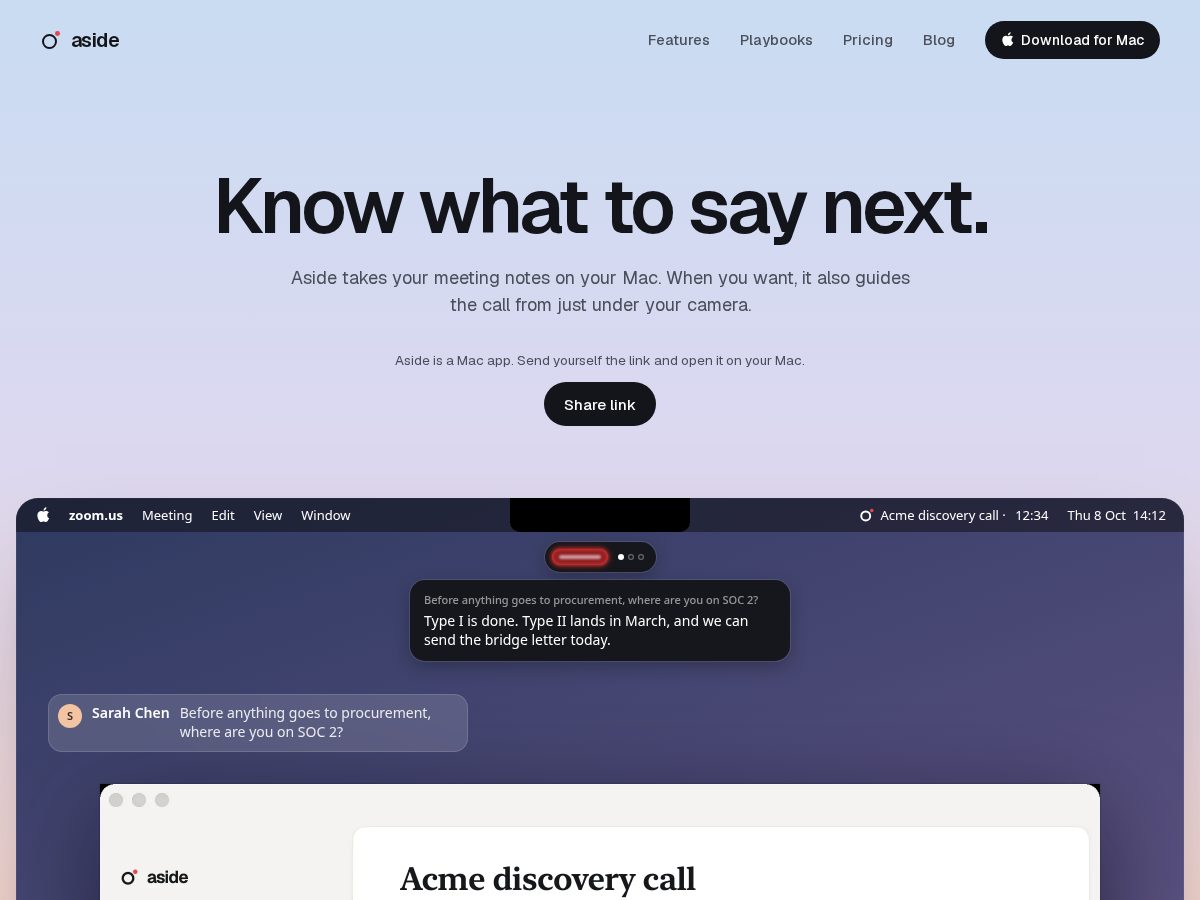 Landing-page snapshot of appasidehq.com