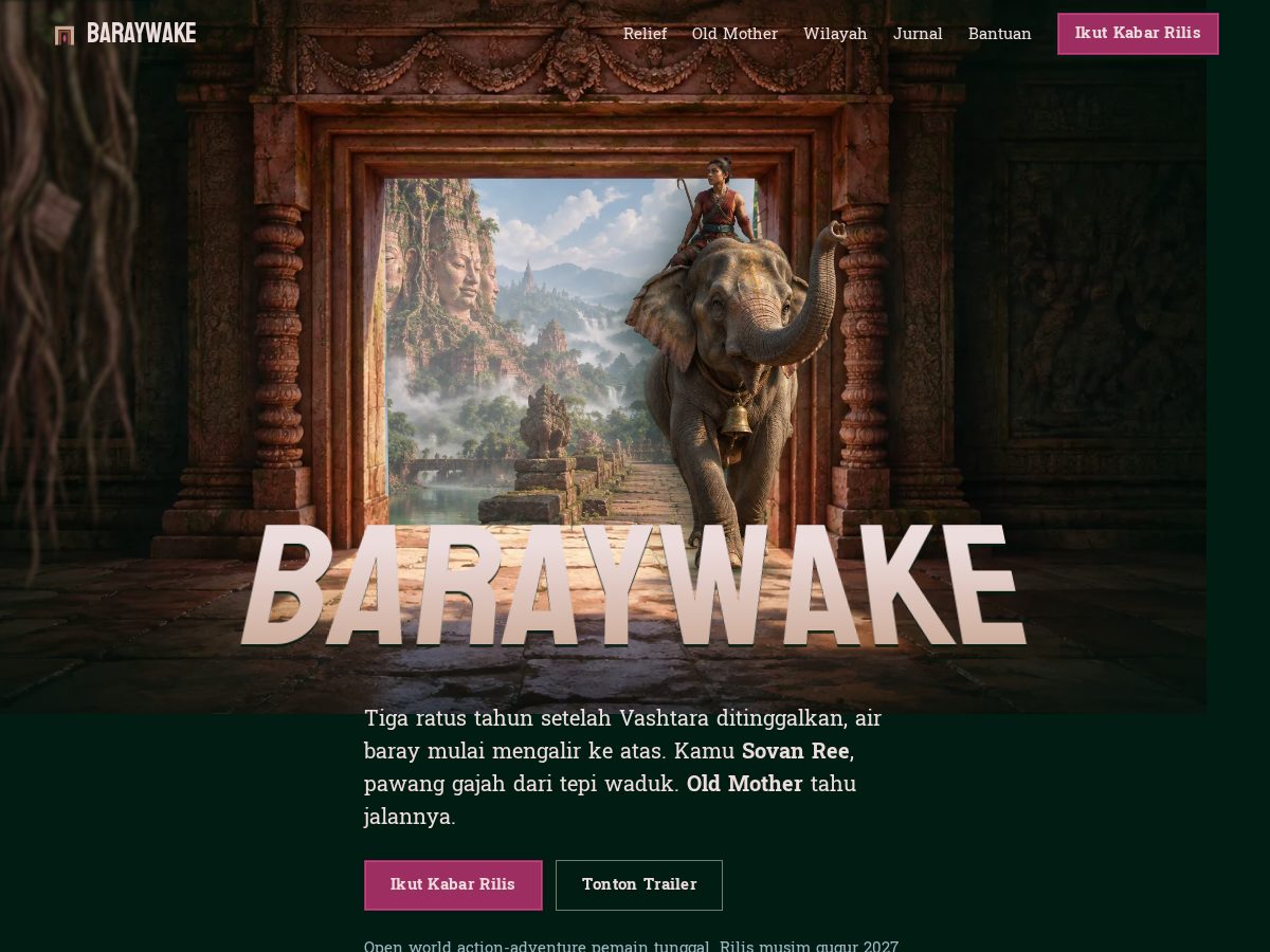 Landing-page snapshot of baraywake.com