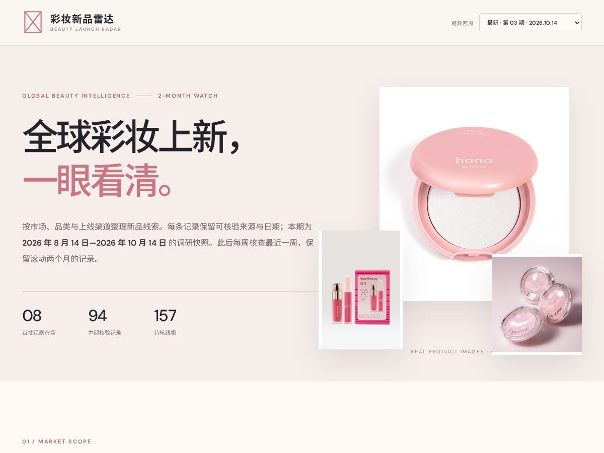 Landing-page snapshot of beautylaunchradar.com